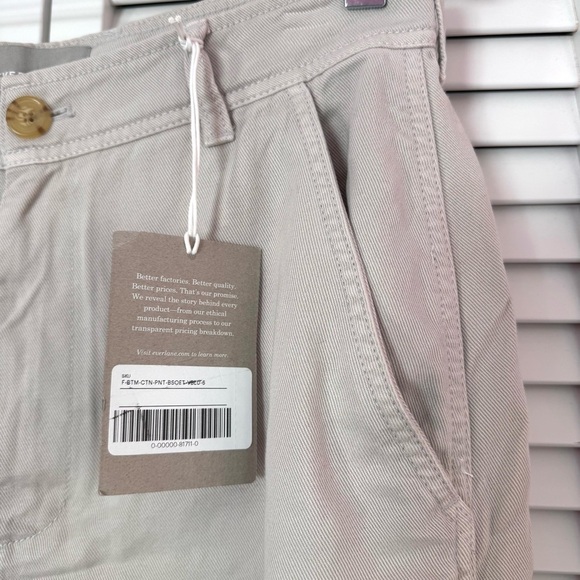 EVERLANE The Tencel Relaxed Chino Pant High Rise Beige Size 6 NEW - Picture 8 of 11